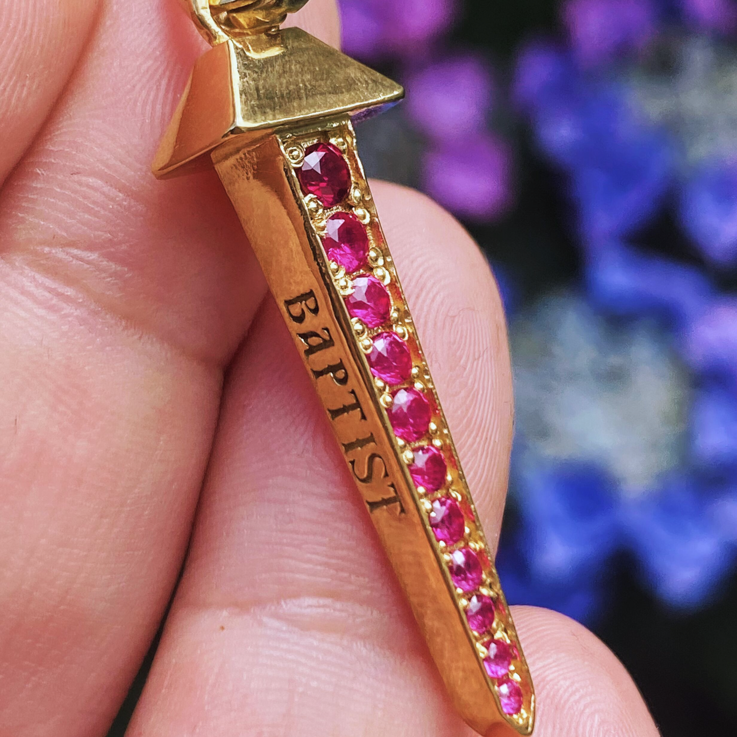 The Baptist - Gold plated nail pendant