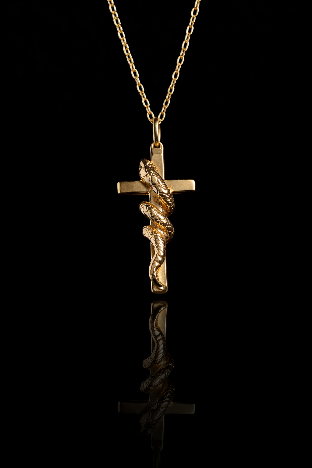 SERPENT CROSS NECKLACE
